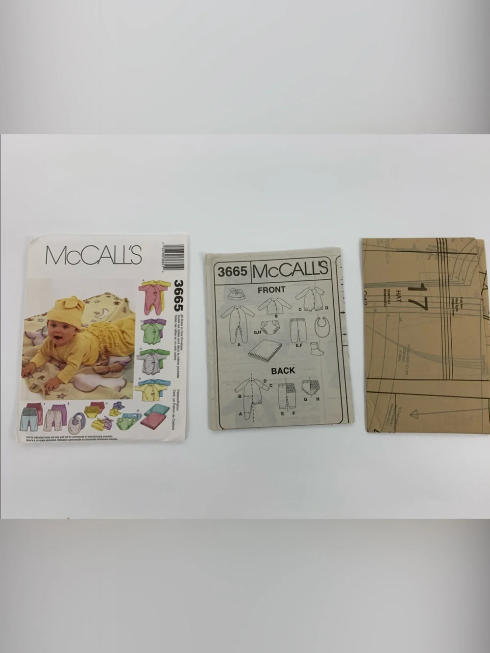 McCall's Baby Yellow Hat & Matching Set Sewing Pattern